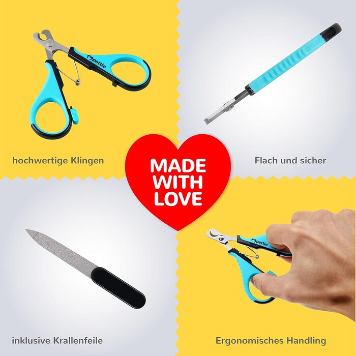 Професійні ножиці для стрижки кігтів собак, котів та дрібних тварин. Нержавіюча сталь, безпечний захист, набір + E-Book з догляду за кігтями. Розмір S (для дрібних тварин)