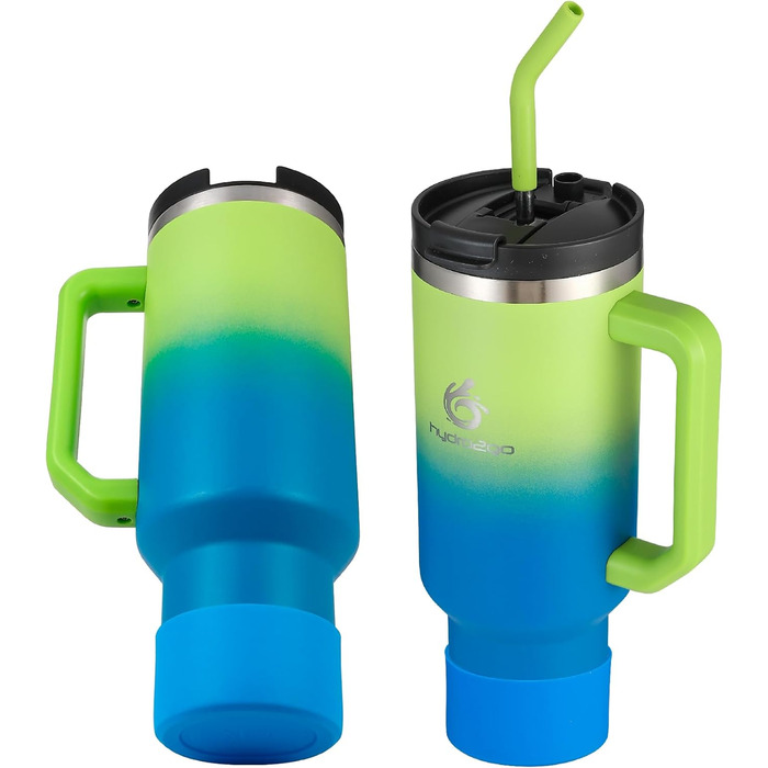 Термокружка Hydro2Go з трубочкою – BPA-free, придатна для миття в посудомийній машині – 10 годин гаряча/12 годин холодна – термокружка To-Go (1200 мл, Earth)