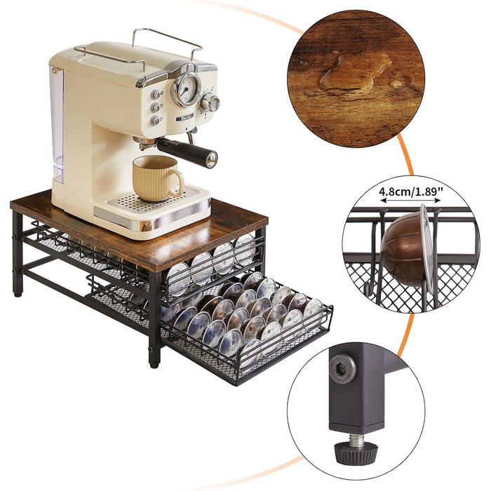 Організатор для капсул кави Nespresso IBUYKE, 80 капсул, 2 яруси, темно-коричневий TCJ102H