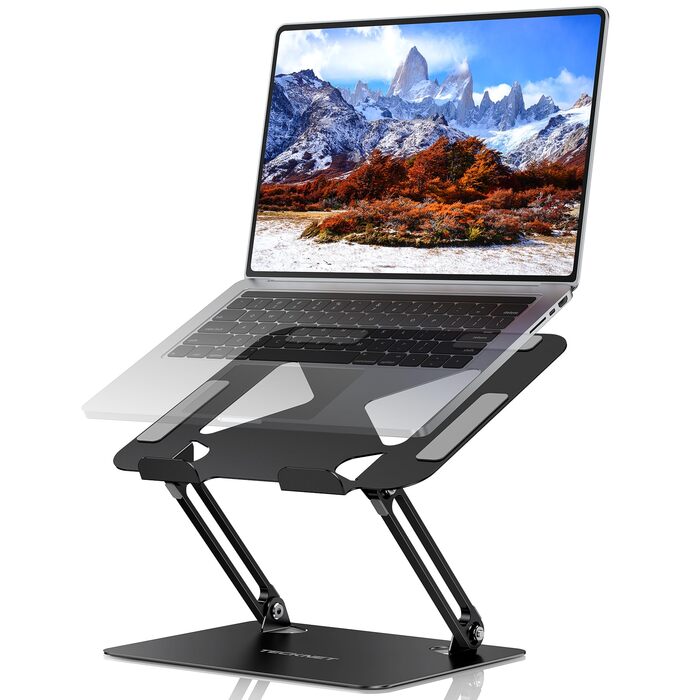 Підставка для ноутбука TECKNET, металева, регульована, чорна, 10-17.3 дюймів