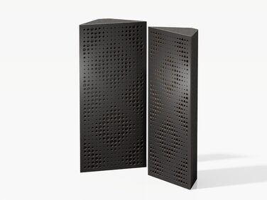 Набір вузьких акустичних басових пасток для кутів, панелі для звукопоглинання та дифузії, 50 x 23 x 10 см, чорний перфорований REBAT (2 шт.)