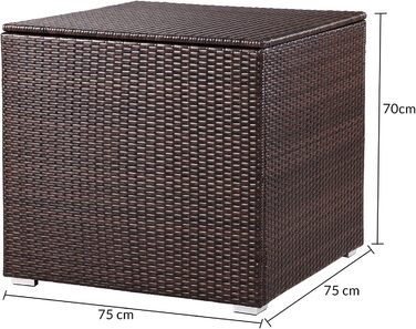 Скриня для подушок Casaria 318 л, садова коробка для зберігання, поліротанг, коричнева