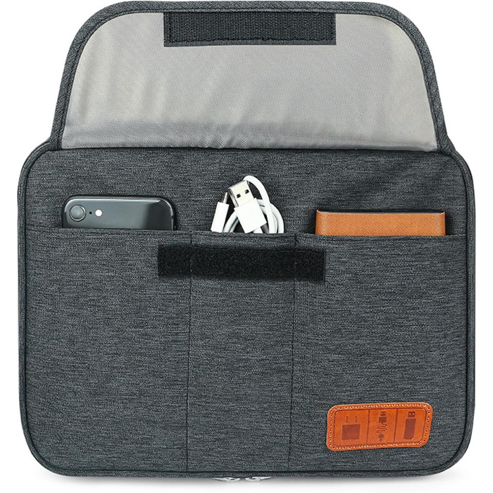 Органайзер для кабелів - сумка-органайзер для подорожей, аксесуари для електроніки, кейс для кабелів (28.5 x 23 x 6 см, чорний)