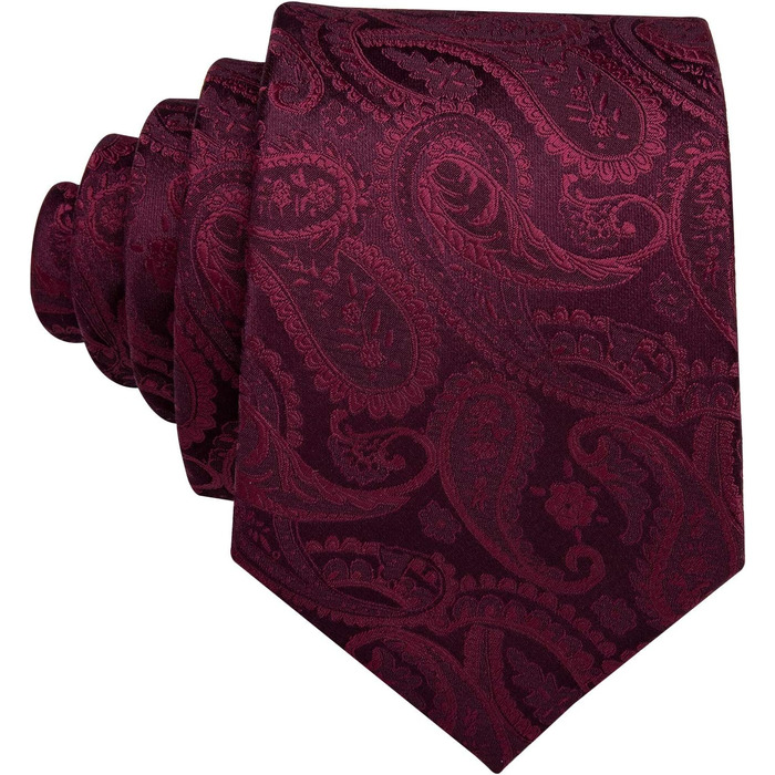 Комплект краватка, нагрудна хустка та запонки Barry.Wang для весілля та ділових зустрічей (гранатовий)