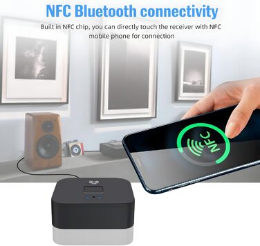 Bluetooth 5.0 Аудіоприймач: NFC, HiFi, Aux, RCA, USB. Підтримка для TV, авто, стереосистеми