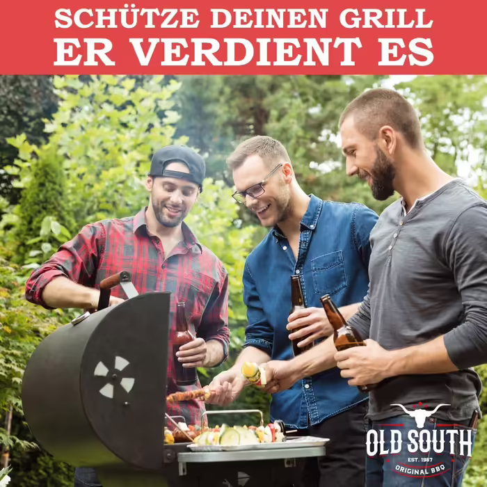 Old South - Weatherproof Grill Cover - Grill Cover for Weber, Napoleon, Brinkmann, Char Broil Gas Grills - BBQ Cover Black (147 x 70 x 115 cm)