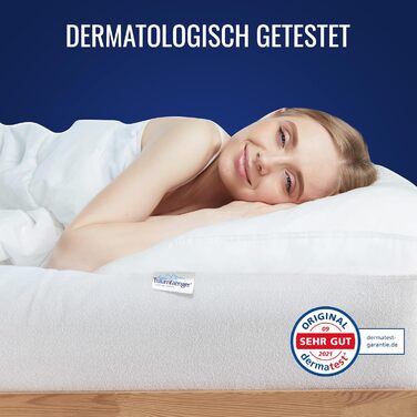 Waterproof mattress protector and wetness protection 160x200 cm, Oeko-TEX® Standard 100 cotton & fitted sheet fastening: incontinence pad & mattress protection, also as a replacement for fitted sheets.