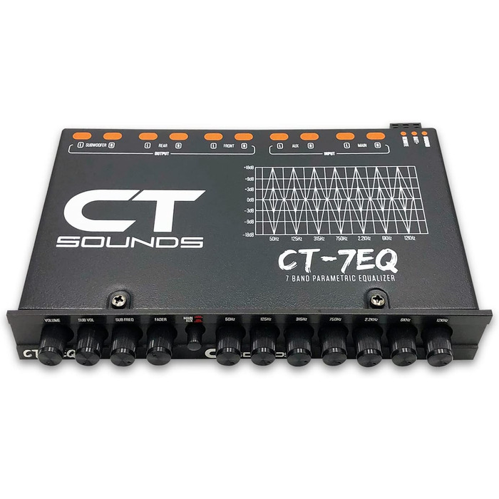 Автомобільний параметричний еквалайзер CT Sounds CT-7EQ, 7-смуговий, 1/2 DIN