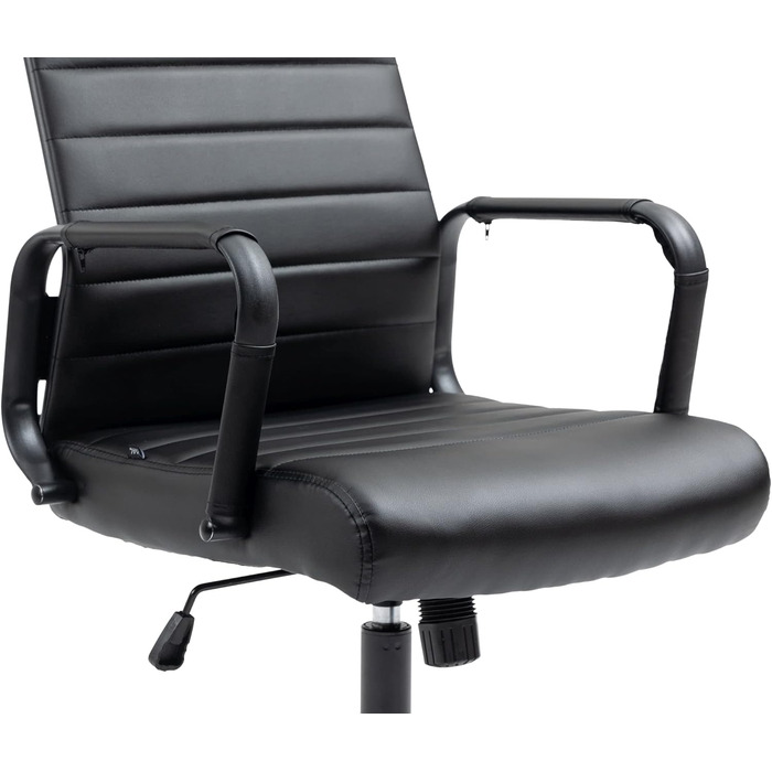 Офісний стілець Kolumbus з штучної шкіри, регульована висота, чорний колір