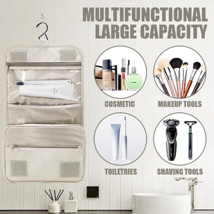 Кришталева сумка-органайзер для косметики та туалетних аксесуарів Beige (Бежевий)