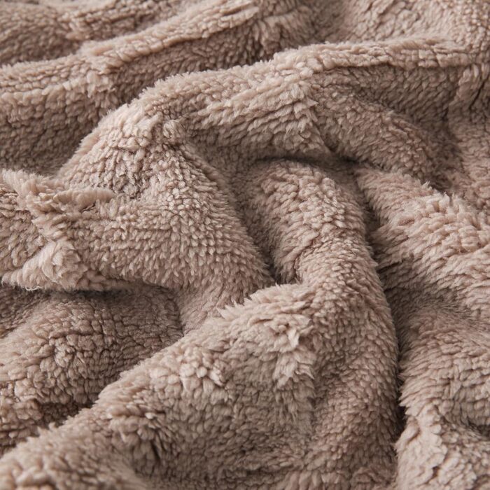 Плед Gracelife Sherpa з м'якого флісу, великий, теплий, 150 x 200 см, сірий