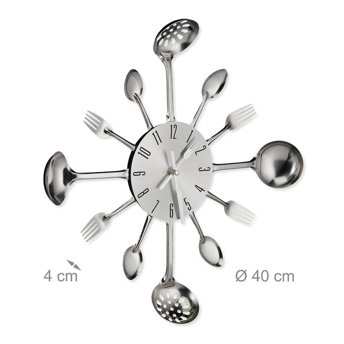 Relaxdays Wall Clock Cutlery