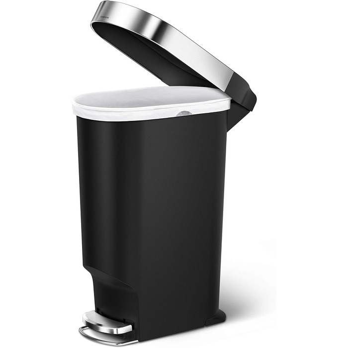 Сміттєвий відер-педаль simplehuman CW1361 вузький, 40 л, для кухні та сортування відходів, чорний