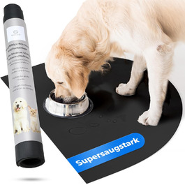 Підкладка під миску для котів та собак Miggo® Premium, чорна, 40x50 см, з екошкіри, неслизька