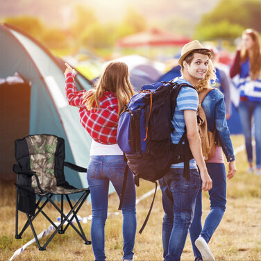 Крісло для кемпінгу Relaxdays з 2 підстаканниками