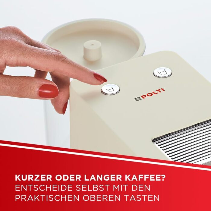 POLTI Coffea S15W: Еспресо-машина з резервуаром 0,85 л (білий/бежевий)