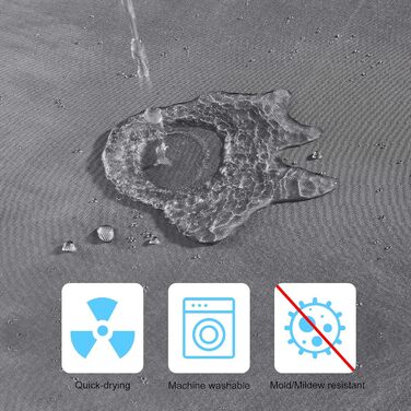 Шторка для душу DUFU, водовідштовхувальна, миється | Швидковисихаюча поліестер, 12 гачків | Напівпрозора захисна шторка для ванни (180x200 см, Темно-сірий)