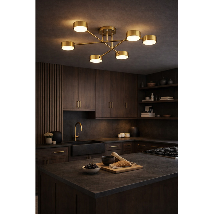 Підвісна люстра Elko-Lighting Mono Gold, 6 точок освітлення, GX53