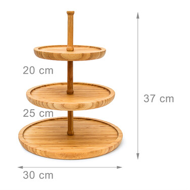 Relaxdays Bamboo Shelves with 3 Bowls