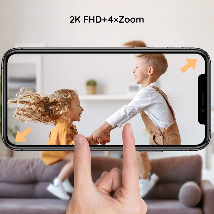 BOIFUN Додаткова камера для дитячого монітора 6T - 2K WiFi, Нічне світло, Розпізнавання руху, крику та звуку, AI Auto-Tracking, Датчик температури та вологості, Запис та відтворення відео