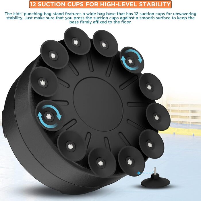 Дитячий боксерський мішок RDX 4 фути зі стійкою, рукавички для тренувань, MMA, кікбоксинг, бокс, бойові мистецтва, муай-тай, партнер для ударів, мішки для ударів, мішки-манекени, вакуумна основа (багатофункціональний) білий 4FT