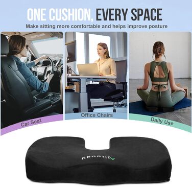Подушка з піни Memory Foam для офісного крісла, авто та геймерського стільця - ортопедична підтримка спини