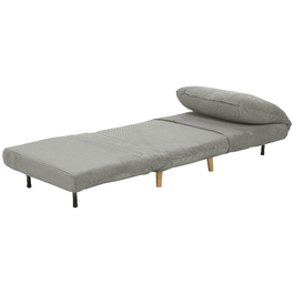 HOMCOM 2-in-1 Sleeper Sofa, Convertible Sleeper Chair, Adjustable Folding Mattress Guest Bed with Corduroy Look, for Bedroom, Living Room Grey 82 x 89 x 83 cm | Aosom