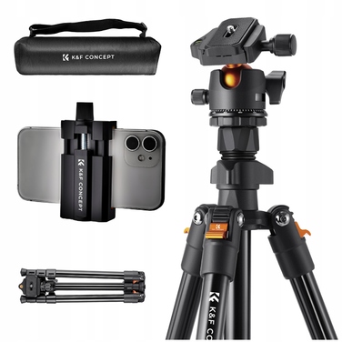 Штатив K&F Concept з кріпленням K09.101V1 K234A0+BH-28L, 163 см, чорний