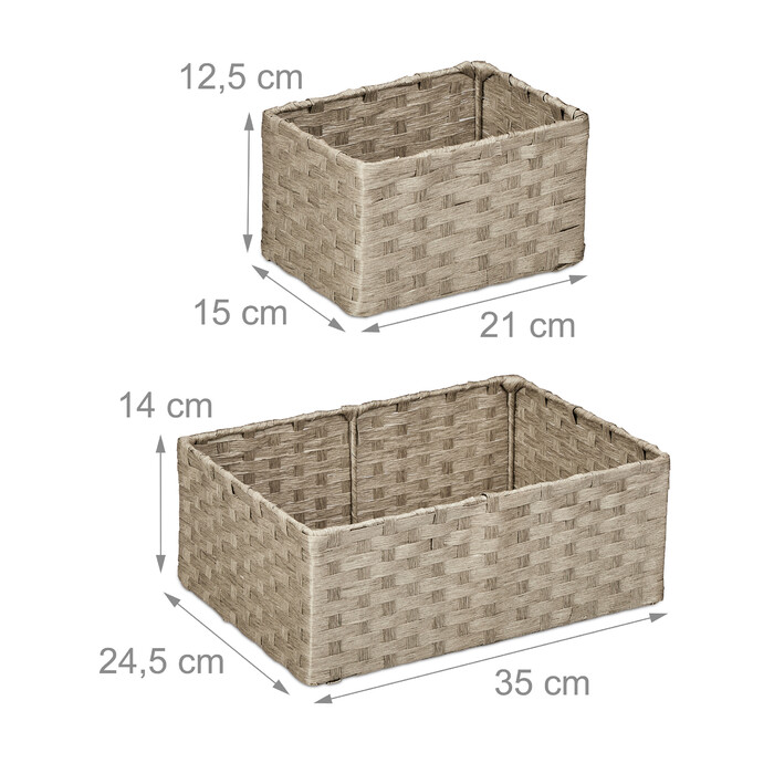 Relaxdays Woven Storage Basket 3-Piece Set