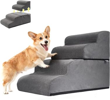 Сходинки для собак Mora Pets: зручні та безпечні для маленьких песиків, 3 сходинки, 50 см, знімний та миючий чохол