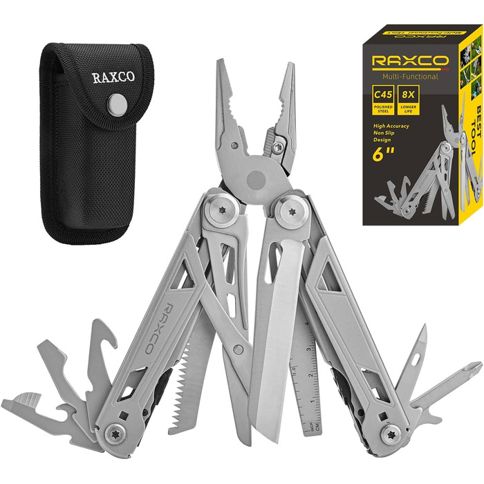 Мультитул RAXCO 15-в-1: плієнті та інструмент для кемпінгу - ідеальний подарунок для чоловіків, батька, друга