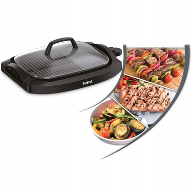 Електричний контактний гриль Tefal CB6A0830, чорний, 2000 Вт