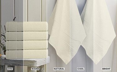 Набір рушників Utopia Towels 6 шт, 100% бавовна, 61x122 см, преміум-якість, високопоглинаючі, для готелю, спа та ванної, кремові