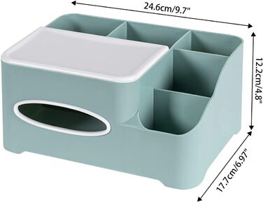Tissue Box, Tissue Holder Box, Multifunctional Tissue Holder with Stylish Remote Control Tabletop, Cosmetic Tissue Box for Office Bedroom Car (A green)