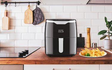 Фритюрниця повітряна VERTENZ Taste 50 XL, 5 л, 8 автоматичних меню, 1400 Вт, LED-touchscreen, антипригарне покриття, без олії, чорна