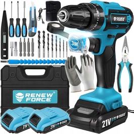 Акумуляторний шуруповерт Renew Force 21,6 В, 50 Нм, у кейсі