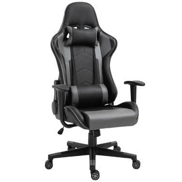 Vinsetto Ergonomic Office Chair Gaming Chair Swivel Chair Made of Faux Leather & Foam Black 67.5x74x126-136cm for Comfortable Working & Gaming