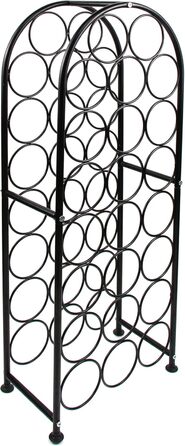 PAG Wine Rack Metal Freestanding Floor Bottle Rack, Decorative Bottle Holder Stand for Kitchen/Floor/Bar, (Black, 23 Bottle)