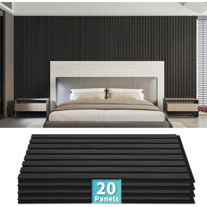 Акустичні 3D-панелі Art3d для шумоізоляції (4 шт), шпонований дерево з фетром, 60x30 см, колір Сірий дуб