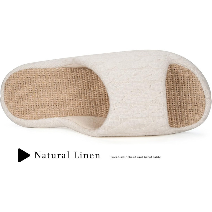 Тапочки жіночі Eagsouni з льону, зручні, антиковзні, з піною пам'яті, для дому, теплі, 37/38 EU, бежеві