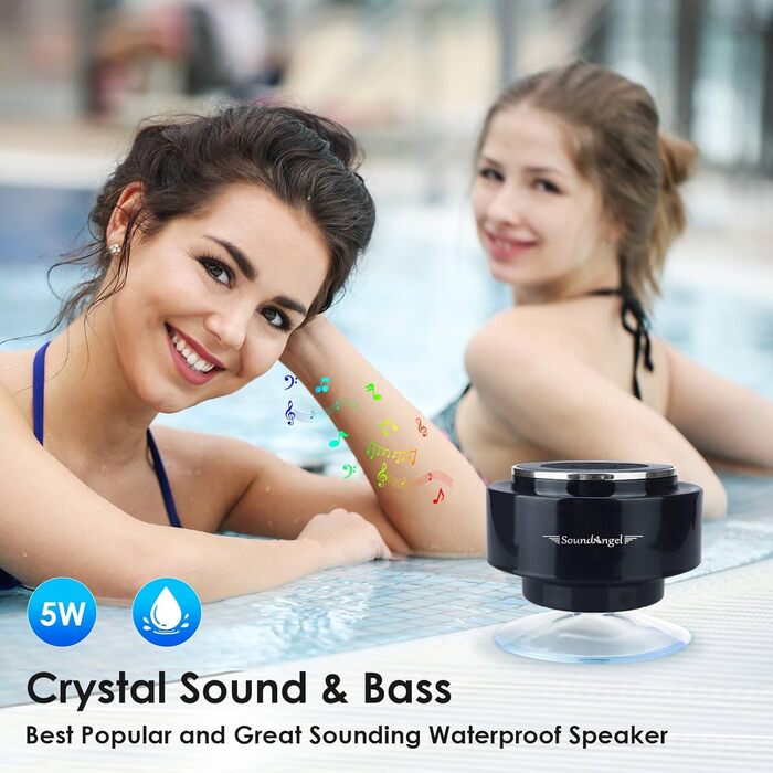 Водонепроникна Bluetooth колонка для душу Xleader з присоскою, портативна музична колонка для ванної, подарунок для дівчат, хлопців, чоловіків і жінок, срібляста