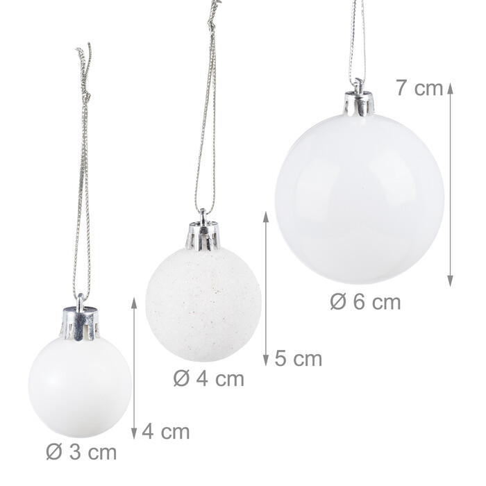 Relaxdays Set of 76 Christmas Baubles