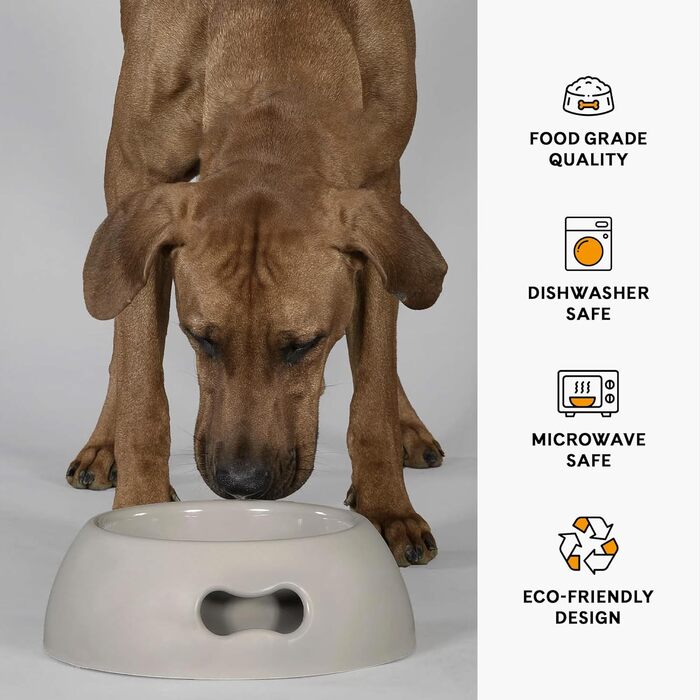 Миска для собак UNITED PETS Pappy, екологічна, зроблена в Італії, 1100 мл, сірий колір, M