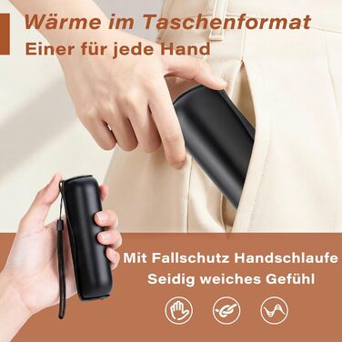 Електричний грілка для рук Citybee 10000 mAh з магнітною підключенням (2 шт.) - портативний нагрівач з підсвічуванням, 3 режими, до 55°C - для кемпінгу, туризму, активного відпочинку