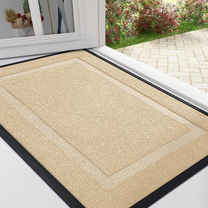 Килимок Homaxy для дому та вулиці, антиковзаючий, миючий, 40x60 см / 43x76 см, бежевий