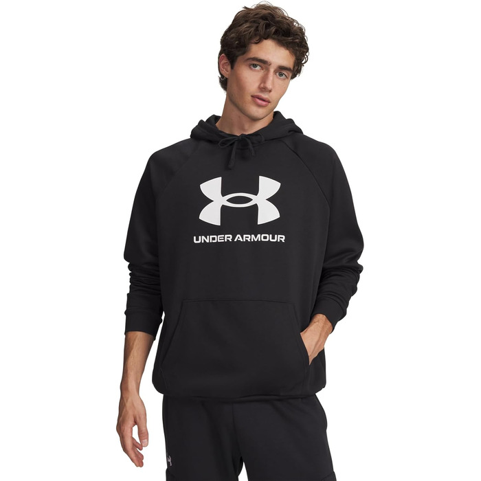 Чоловічий худі Under Armour Rival Fleece Logo з капюшоном, чорний, розмір XL