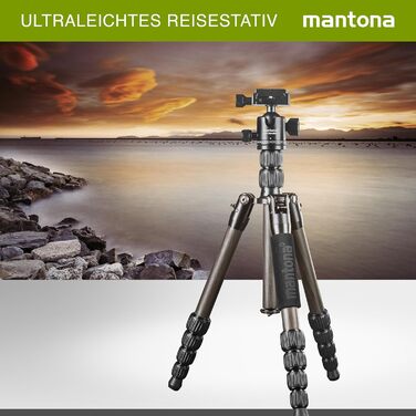 Штатив Mantona Light Traveller 131,5 см: легкий штатив з алюмінію, до 5 кг, з кульковою головкою та Arca-Swiss