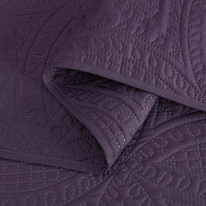 Chezmoi Collection Austin: Комплект з 3 великих пледів (Синьо-зелений) - Плед, Queen, Violett