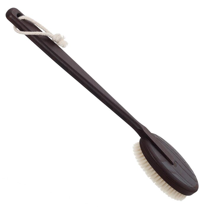 Back brush, 45cm, Thermo Wood, Brown, Suitable for all skin types, Deep cleansing, Gentle exfoliation, Soothing, Pore treatment, Cleansing