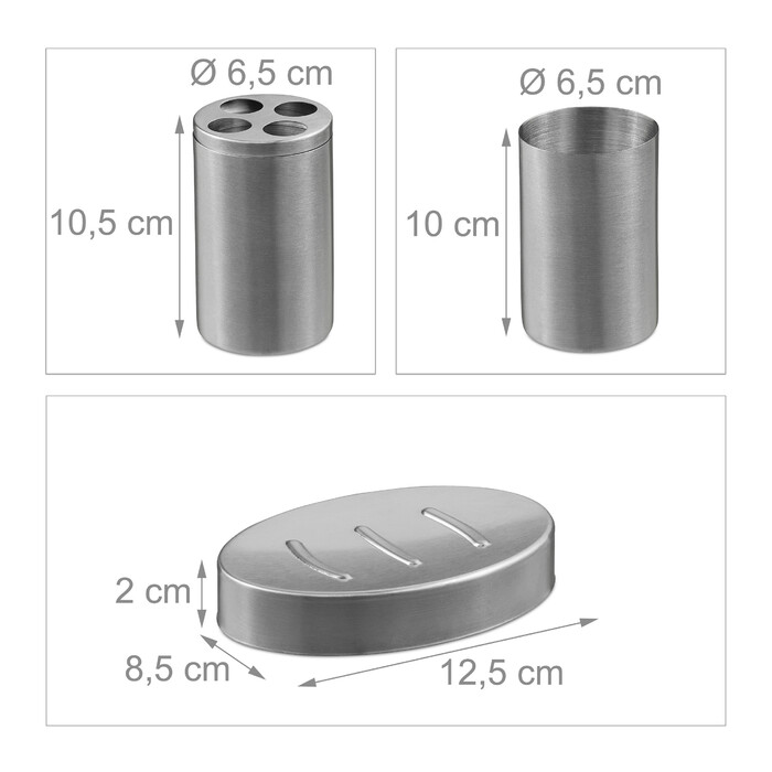 Relaxdays 5-Piece Bathroom Set Matte